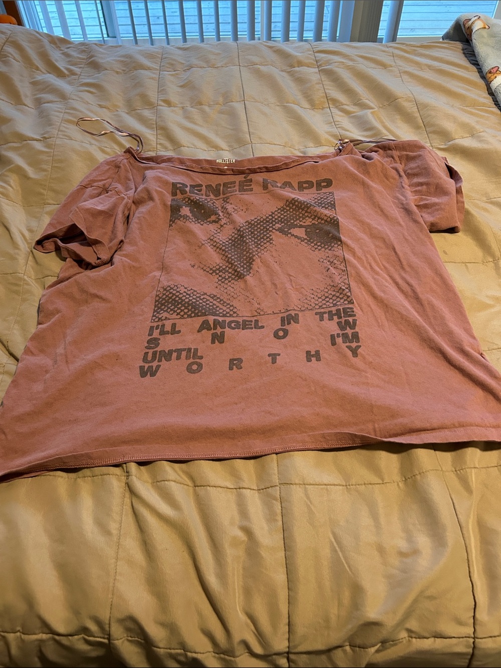 Hollister Mauve Graphic Tee with Front Print
